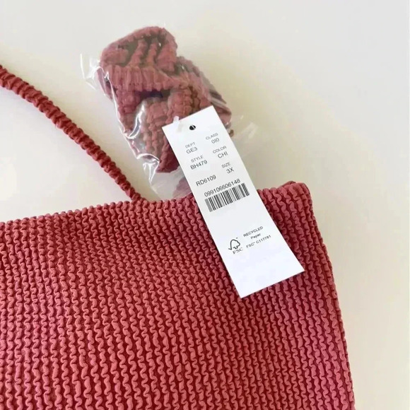 J Crew Plus Size Scrunchie sweetheart bikini top in Chimney Size 3X NWT - Picture 6 of 8